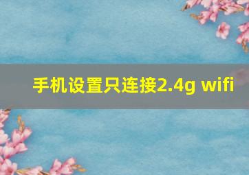 手机设置只连接2.4g wifi